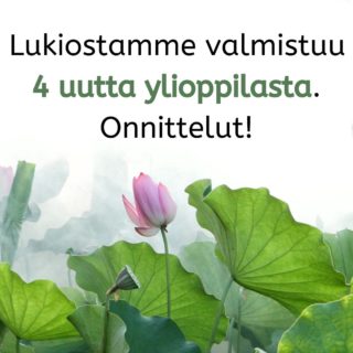 Lukiostamme valmistuu 4 uutta ylioppilasta. Onnittelut!