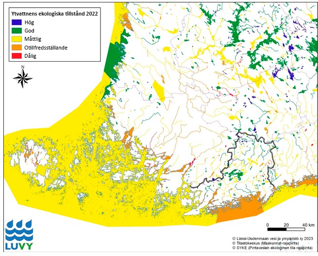 Ytvattnens ekologiska tillstånd 2022