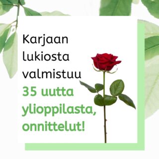 Karjaan lukiosta valmistuu 35 uutta ylioppilasta, onnittelut!