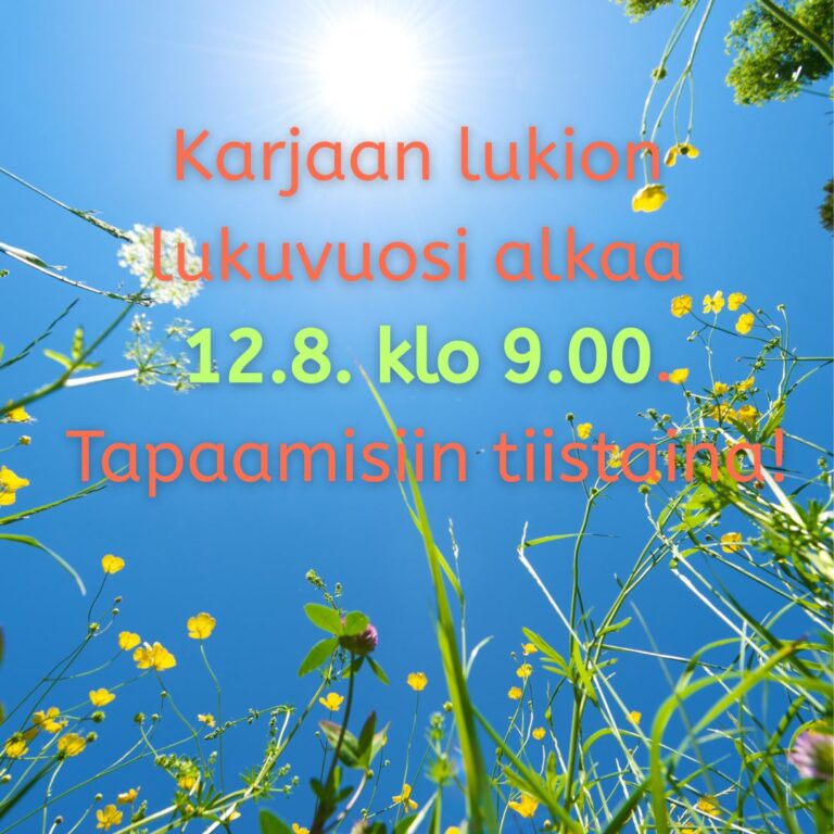 Teksti kuvassa kertoo lukuvuoden alkamisesta.