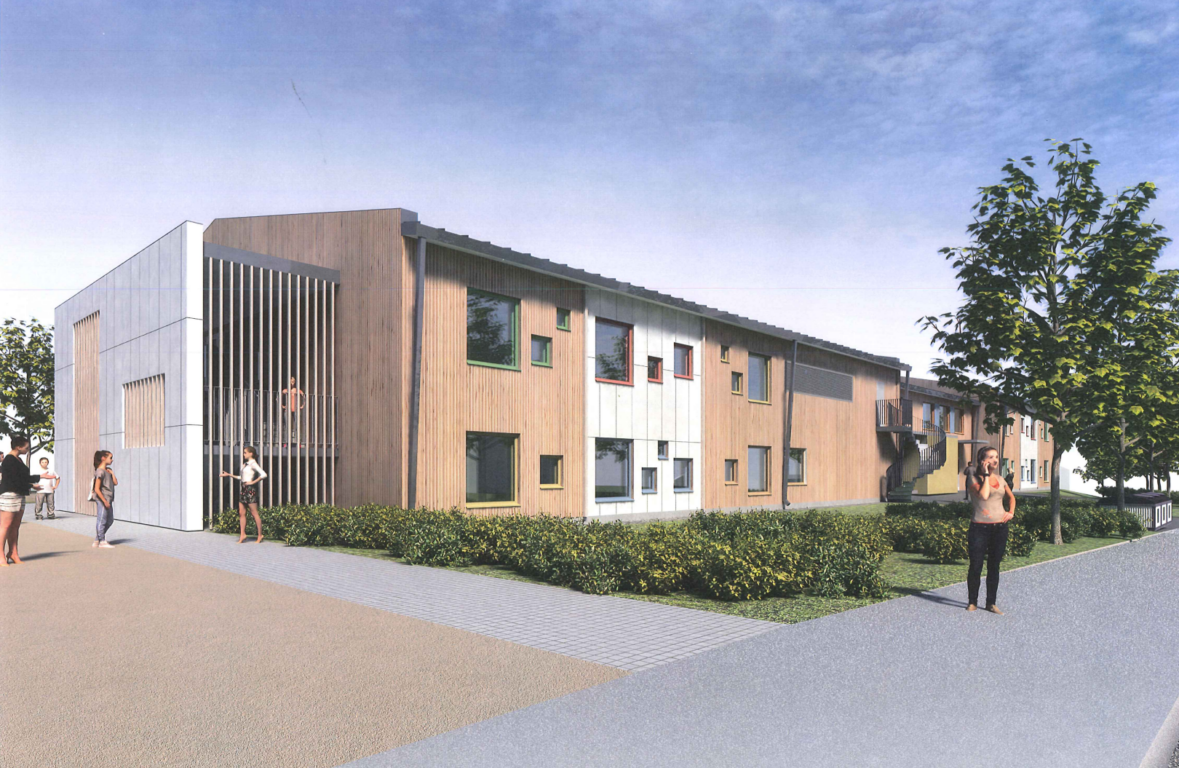 Mall på modulbyggnad för Klockars, det nya daghemmet i Karis.