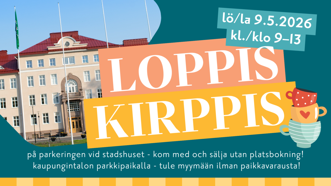 Staden ordnar ett loppisevenemang utanför stadshuset i Ekenäs.