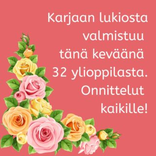 Teksti, jossa kerrotaan, että on 32 uutta ylioppilasta.